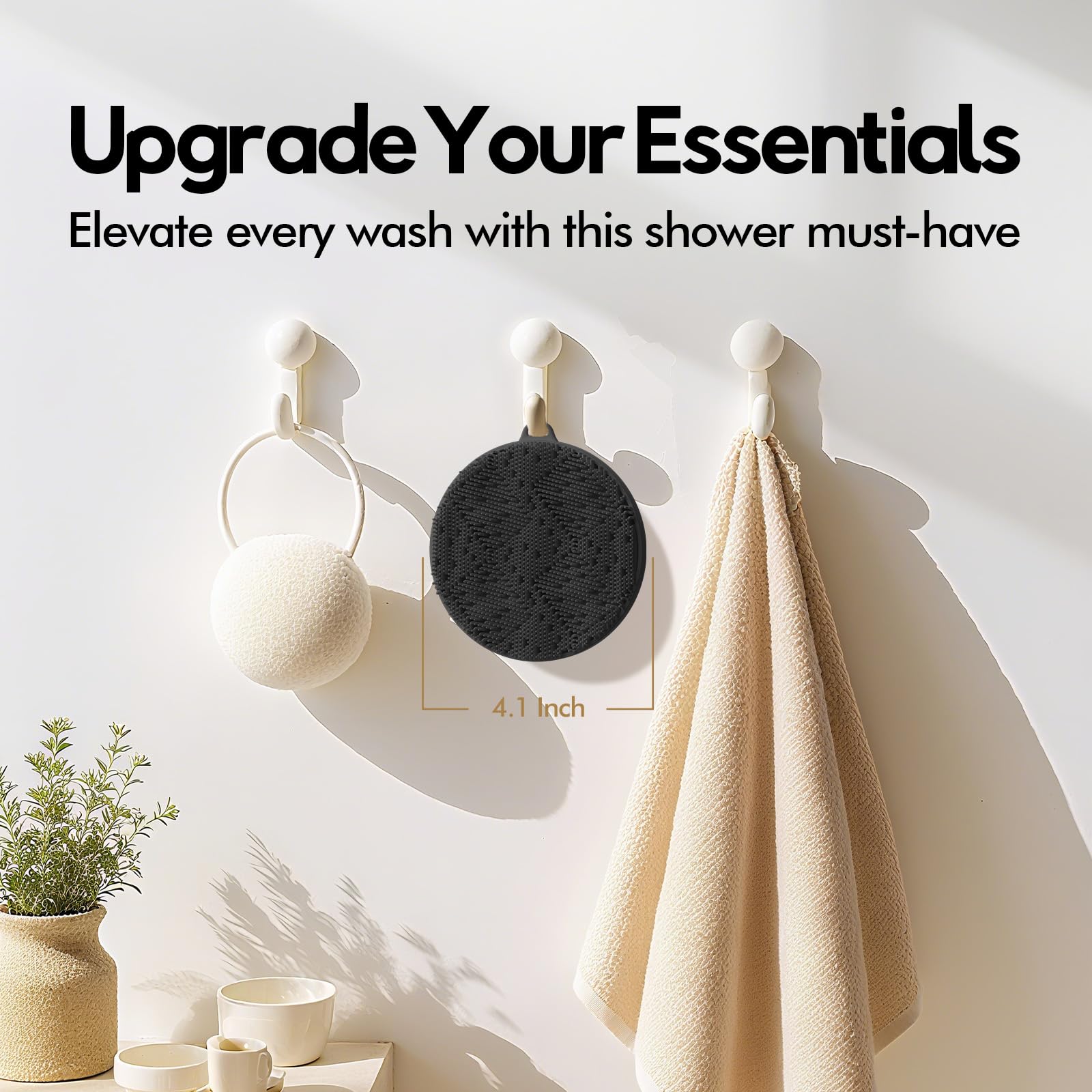 Zennow exfoliante se seca rápidamente, manteniendo higiene y durabilidad en el baño.