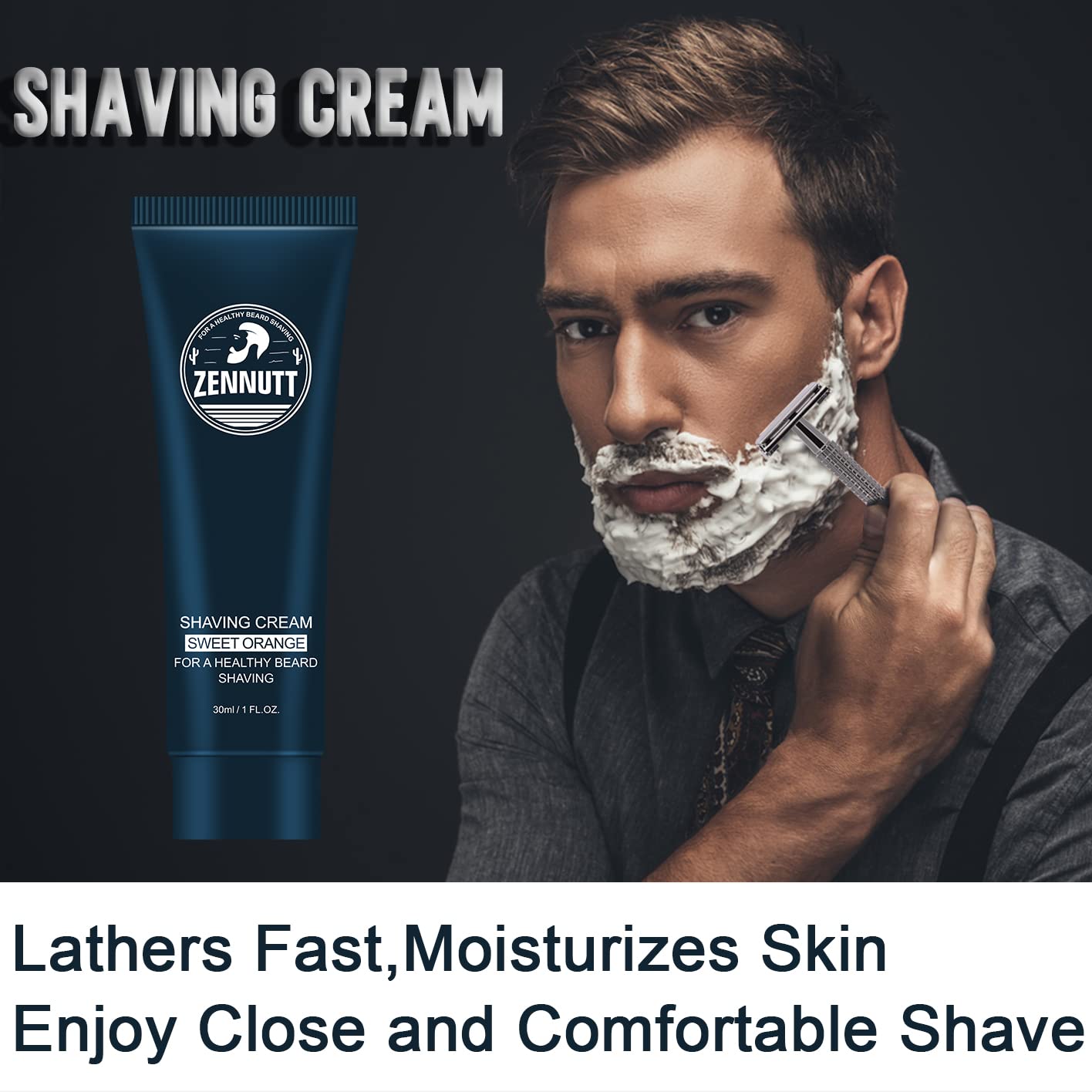 Crema de afeitado hidratante para una rasurado suave tras afeitar.