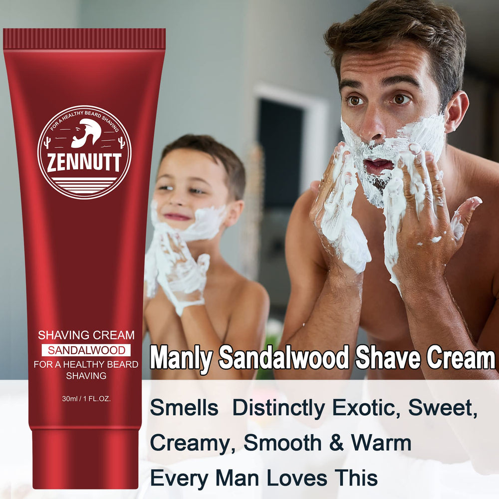 Crema de afeitar ZENNUTT con aloe y jojoba para piel suave.