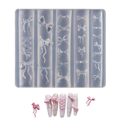 Zenoco molde silicona 3D lazo para uñas, crea decoraciones elegantes en casa