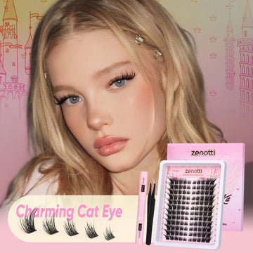 zenotti conjunto pestañas clusters ojos zorro para mirada intensa y felina.