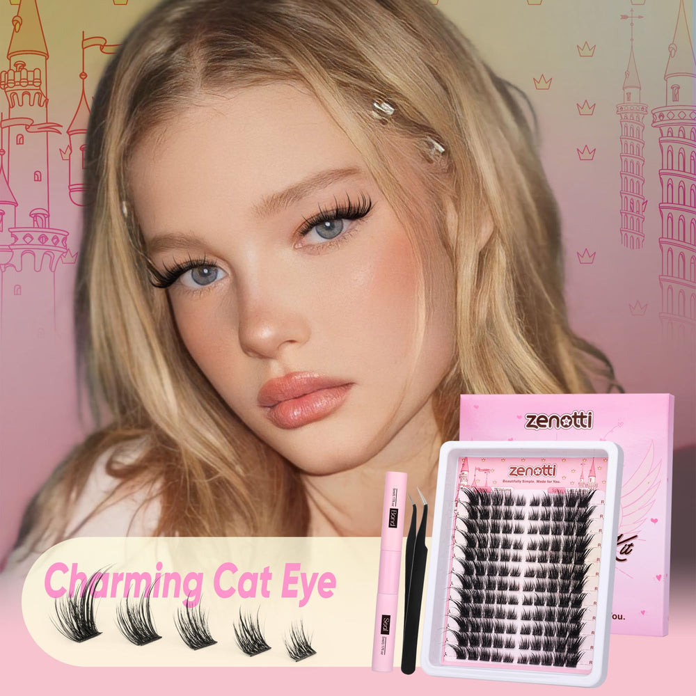 zenotti conjunto pestañas clusters ojos zorro para mirada intensa y felina.