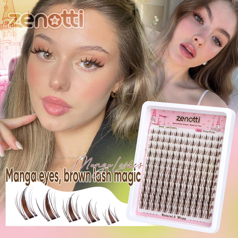 Zenotti racimos marrón con efecto espiga para mirada más abierta estilo manga.