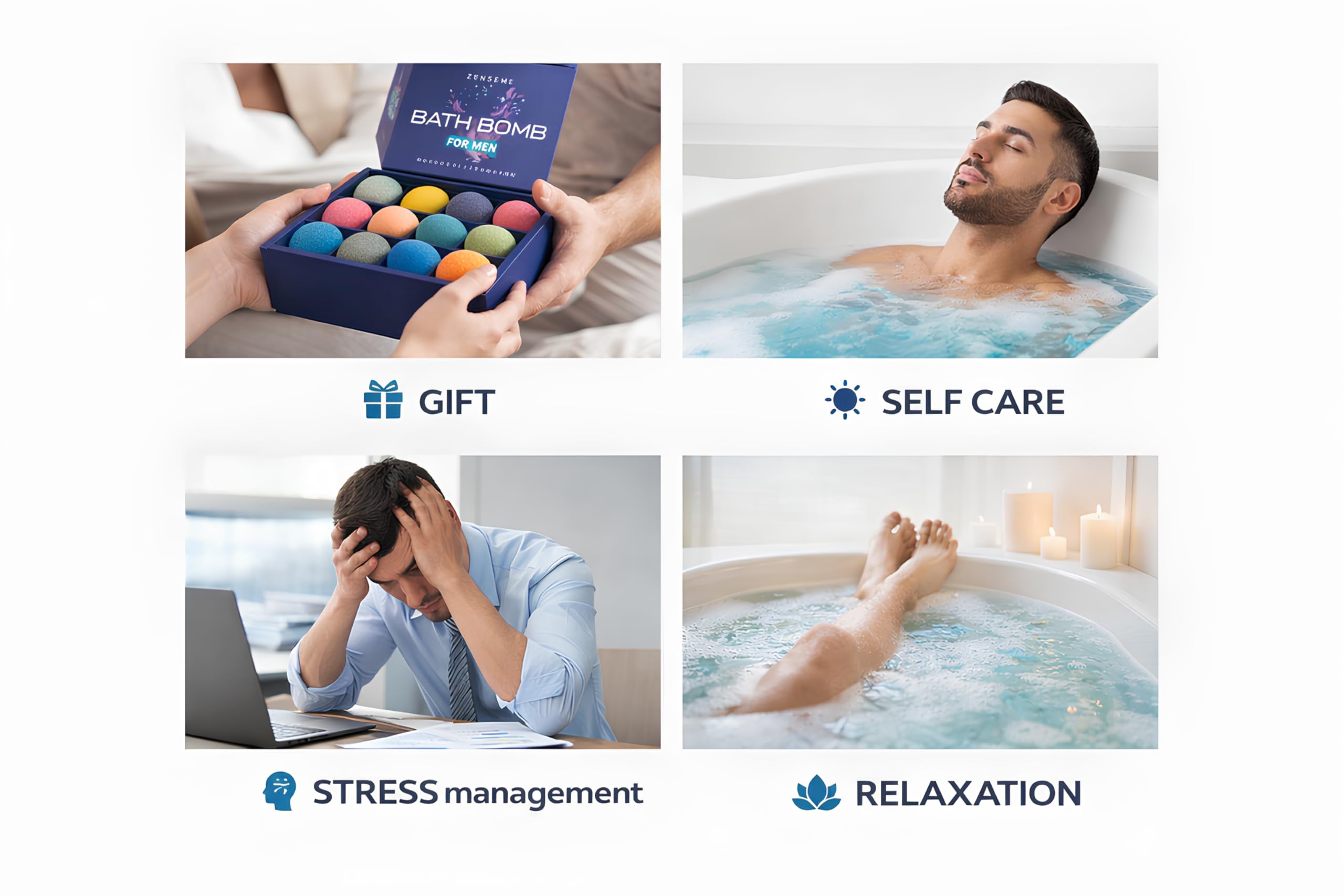 ZenseMe bombas de baño para hombre con cafe: estimulante y envolvente aroma.