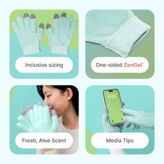 Guantes ZenToes con aceite de oliva y jojoba nutritivo.