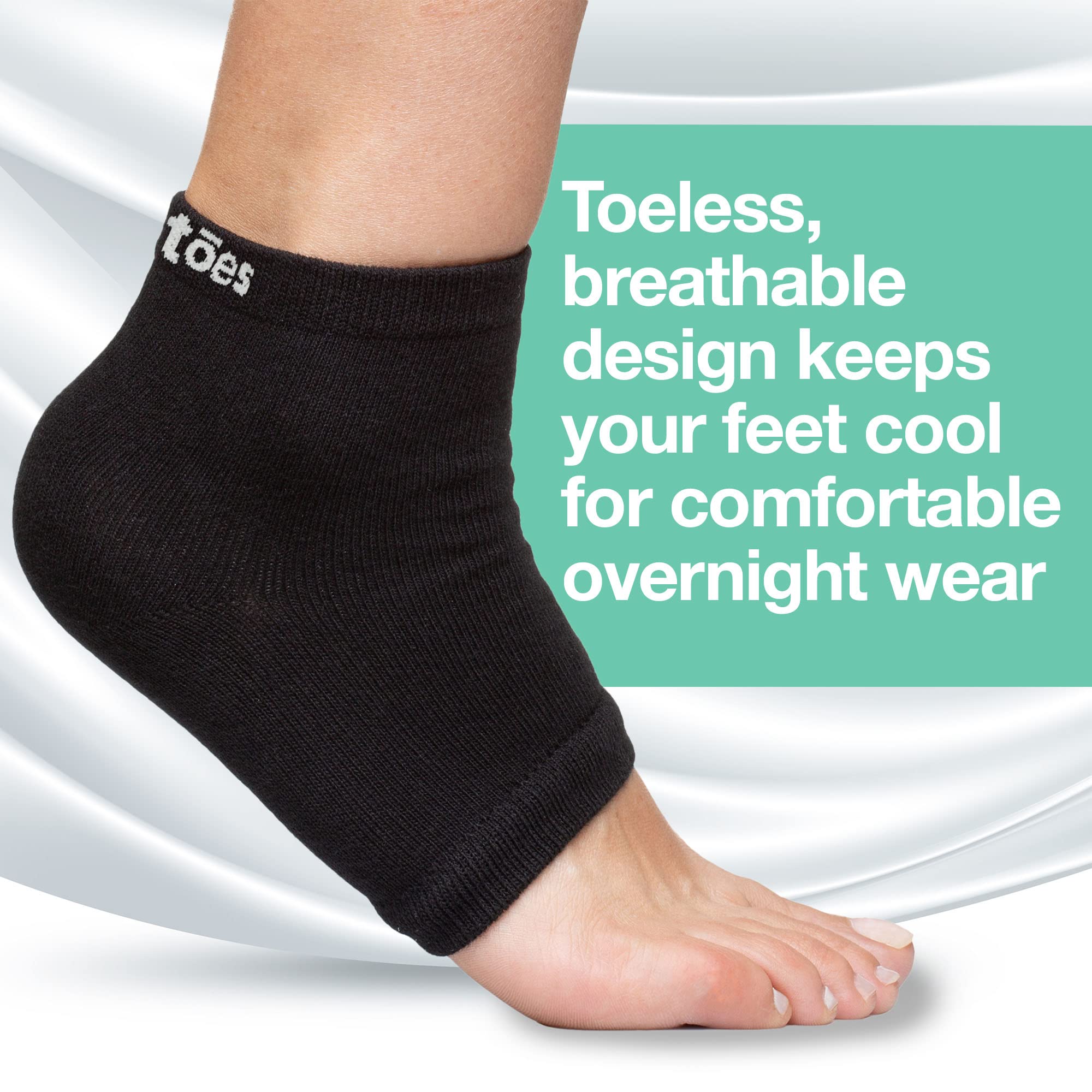 ZenToes entrega cuidado nocturno, ideal para relajación de pies cansados.