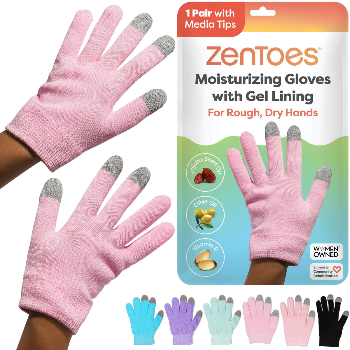 ZenToes guantes hidratantes nocturnos con gel para manos secas