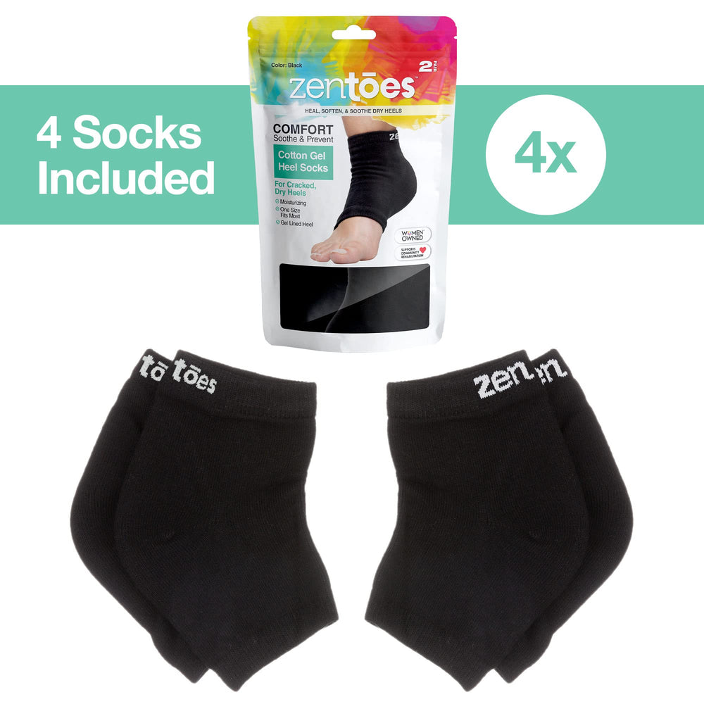 ZenToes calcetines de talón con gel infusionado de jojoba, oliva y vitamina E.