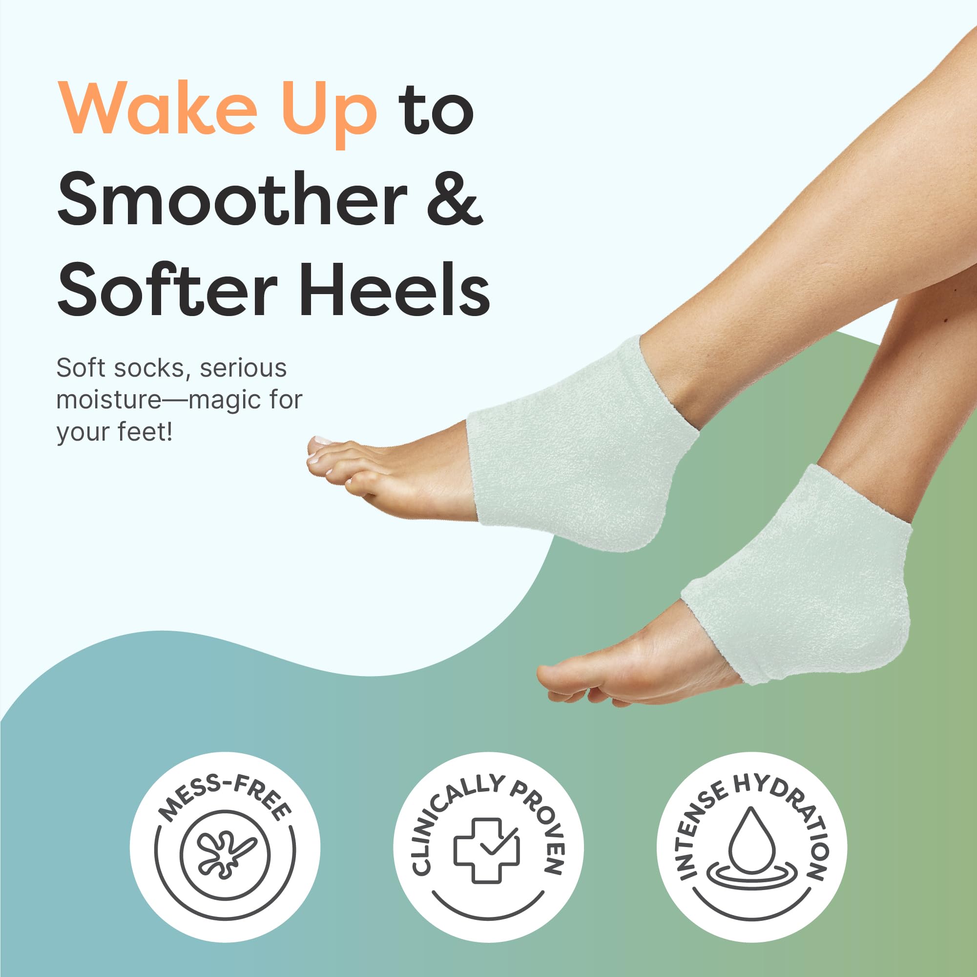 ZenToes revestimiento gel nutritivo en los talones para hidratación suave.