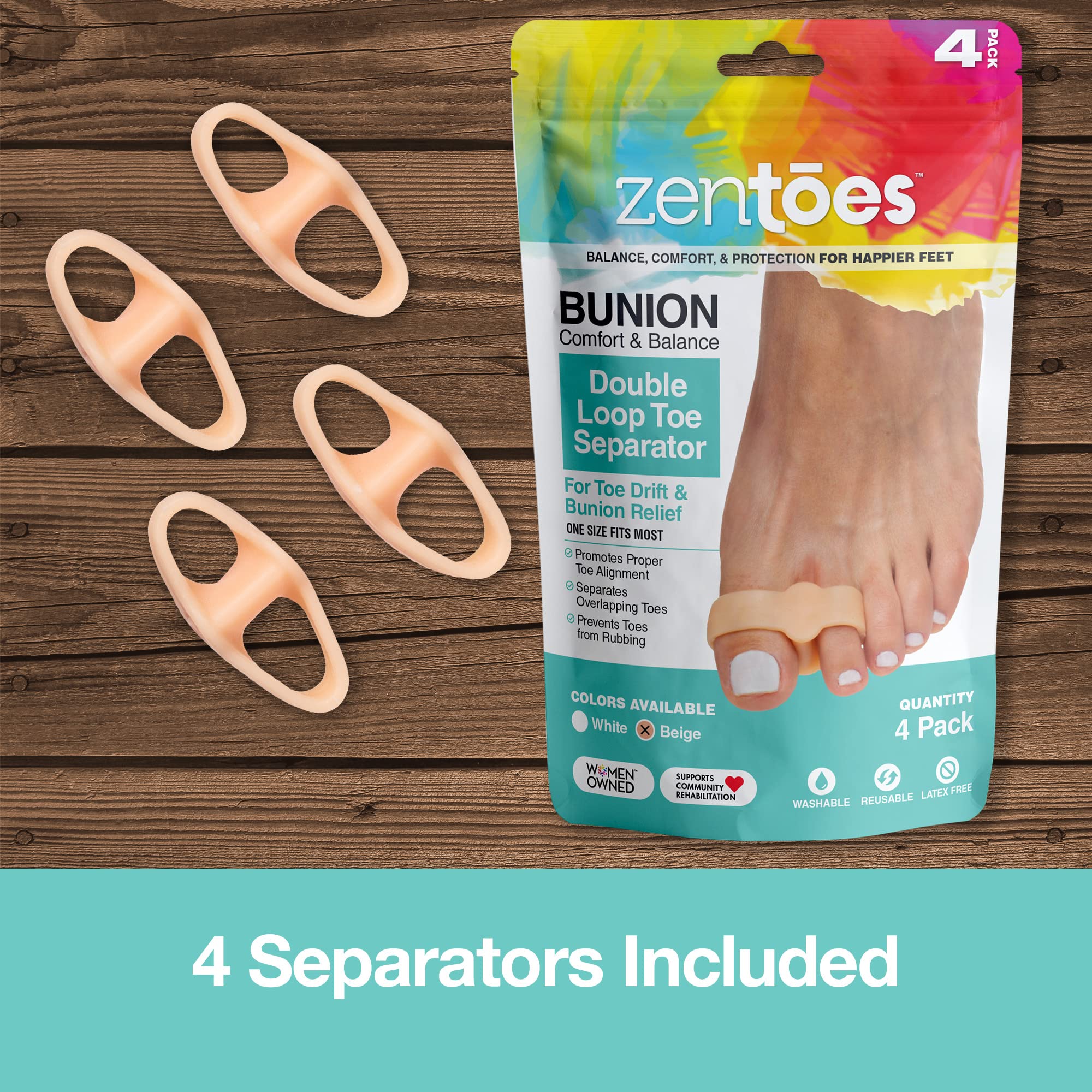 ZenToes separador sin latex para piel sensible