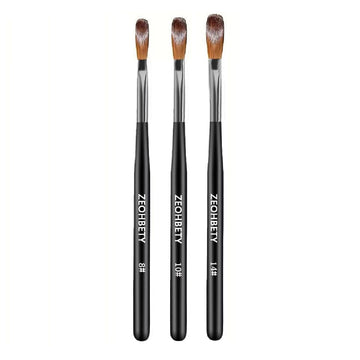 Pinceles acrílicos ZEOHBETY set de 3 piezas para aplicación precisa.