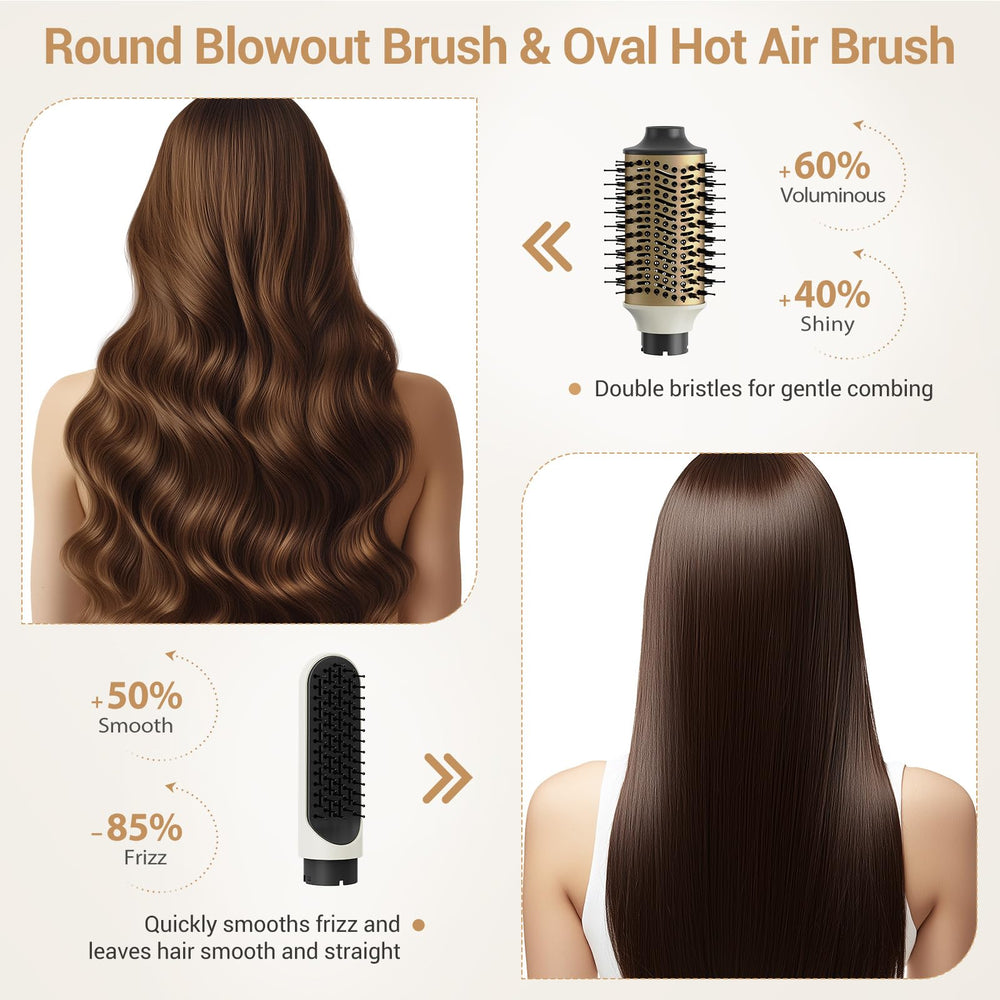 Zephyrluxe 6-en-1 Styler: control de temperatura para adaptar el peinado