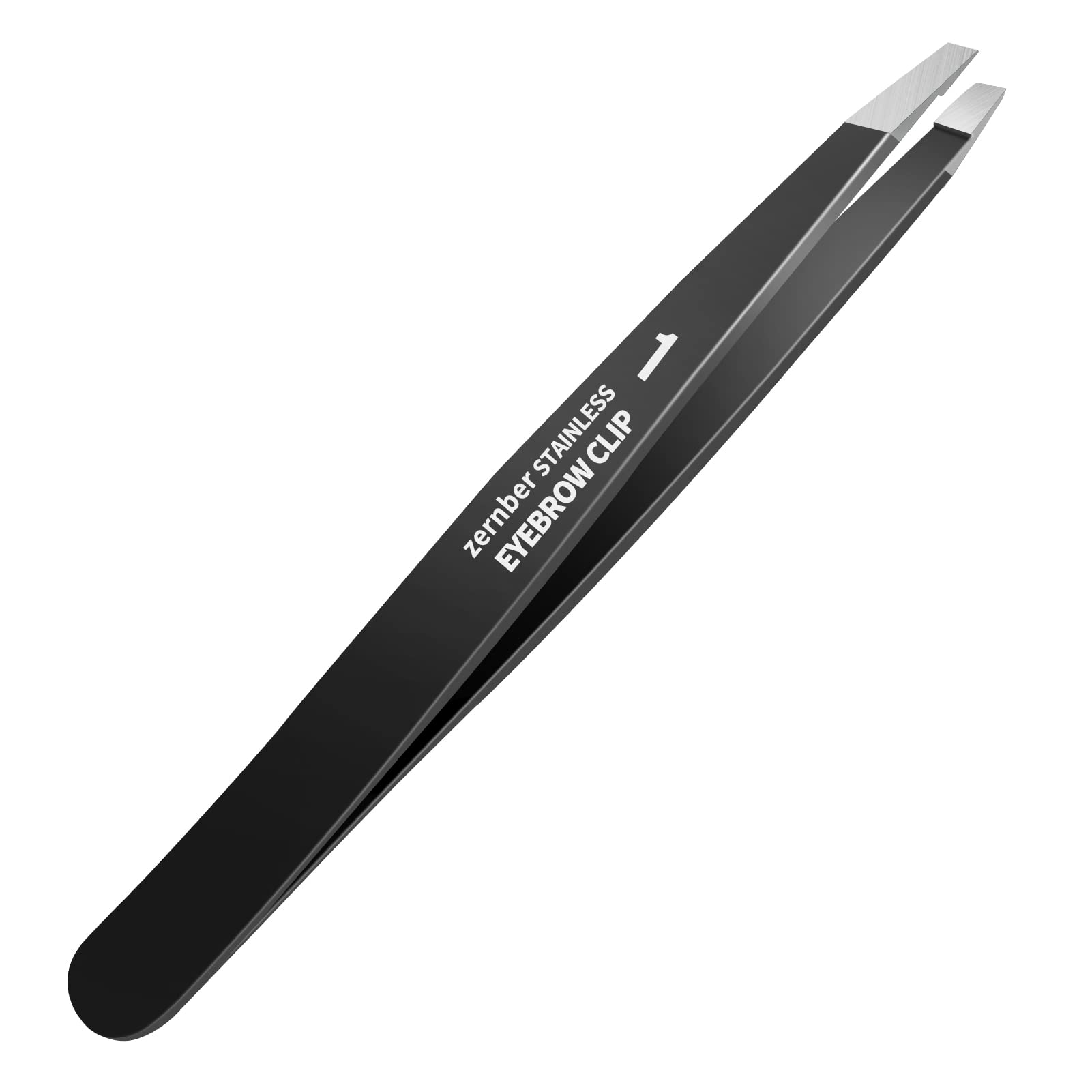Pinzas ZERNBER con punta angulada para cejas, precisión de acabado