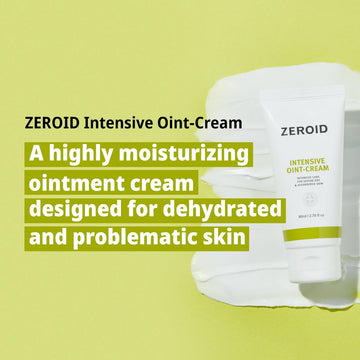 Zeroid Intensive Crème Visage gros plan sur texture riche pour l'hydratation.