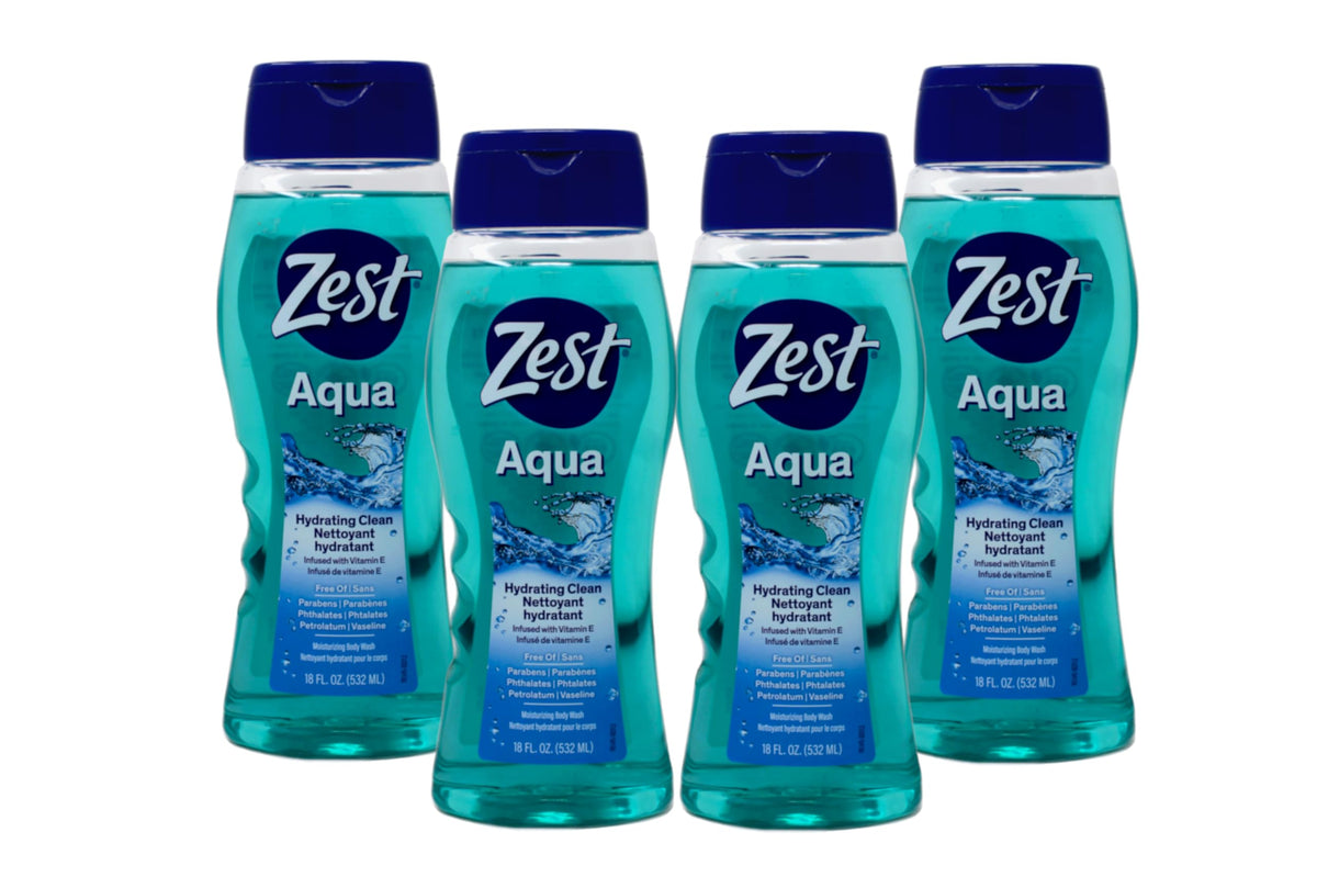 Zest Aqua: botella del pack de cuatro, ideal para uso diario.