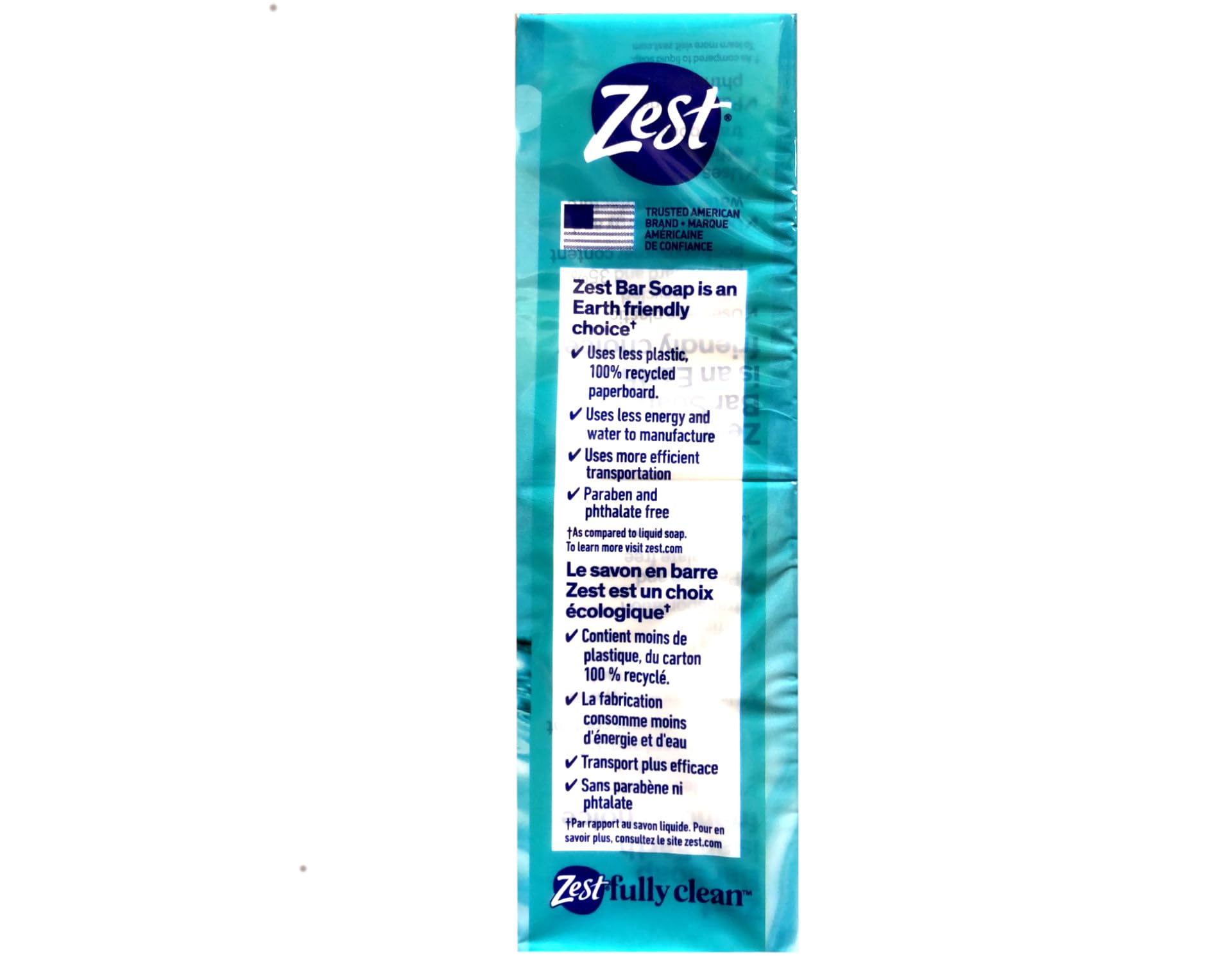 Zest Aqua Pure empaque de papel reciclado: opción sostenible para tu rutina.