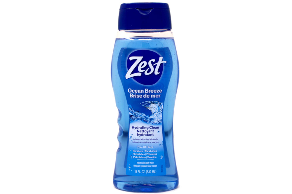 Zest Gel Douche Brise Océane apporte un parfum énergisant pour démarrer la journée.