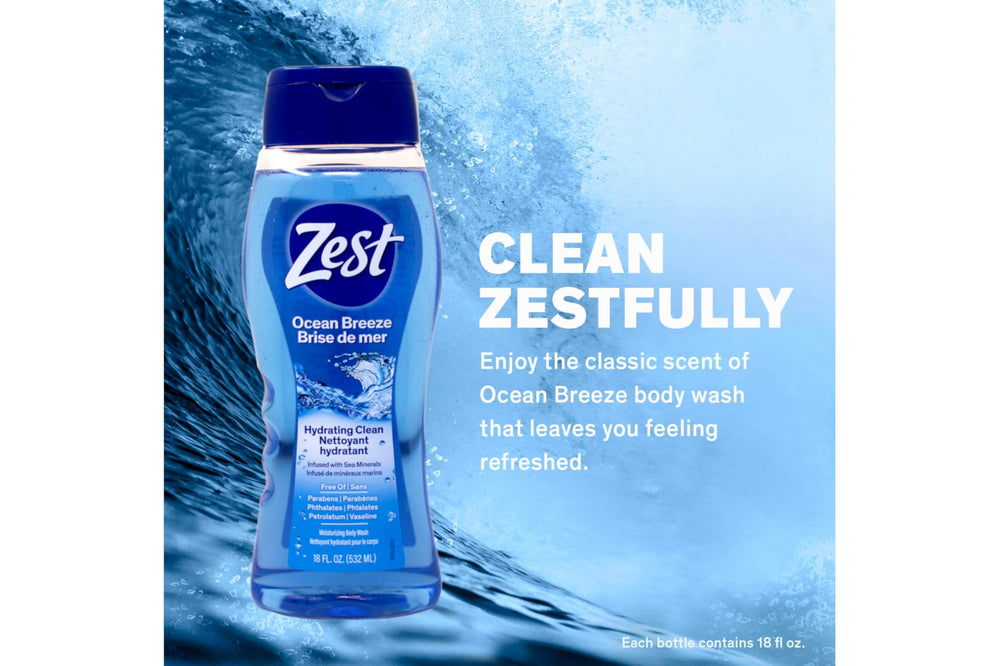 Zest Gel Douche Ensemble 6 pièces pratique pour la routine quotidienne.