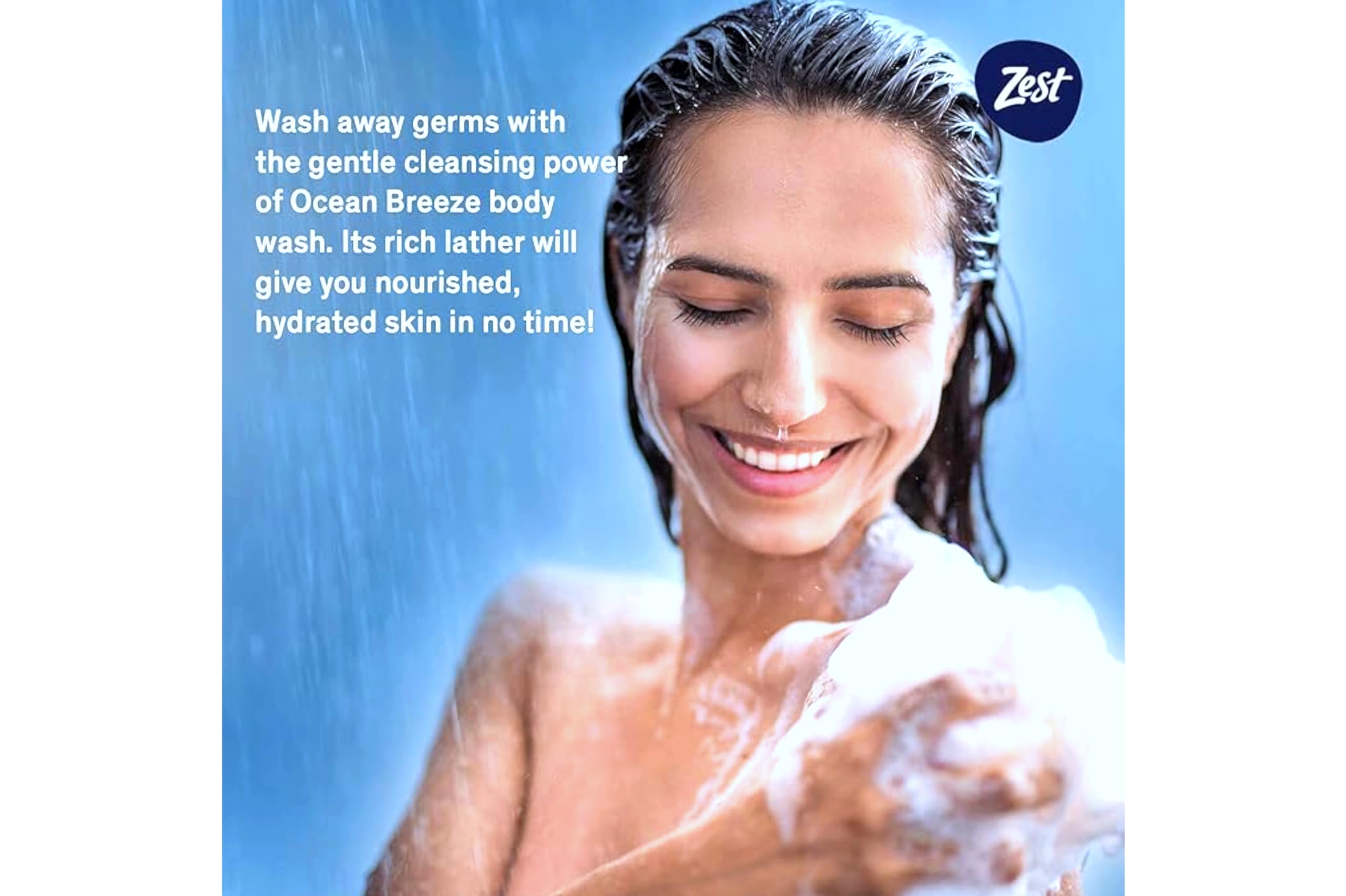 Zest Gel Douche Voyage pratique, parfait pour emporter en déplacement.