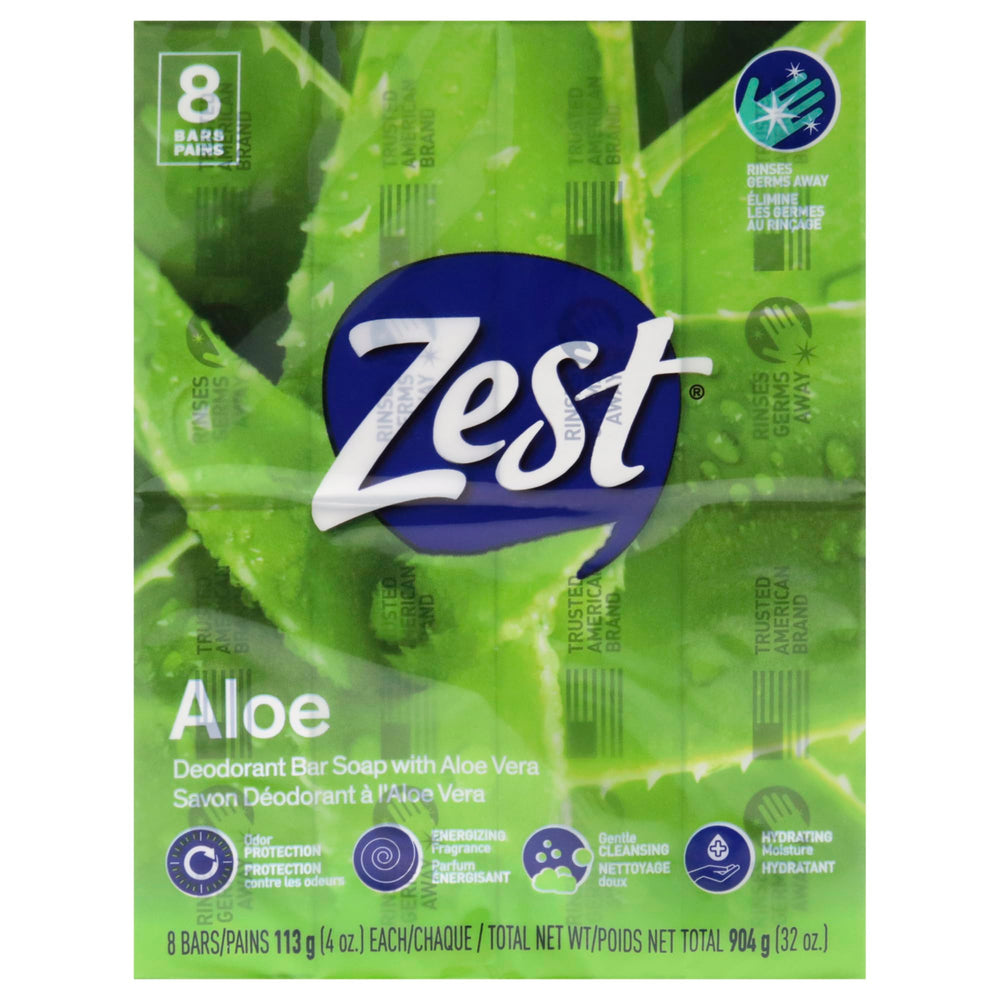 Zest Jabon Aloe Fresco, barra de jabón con aroma fresco
