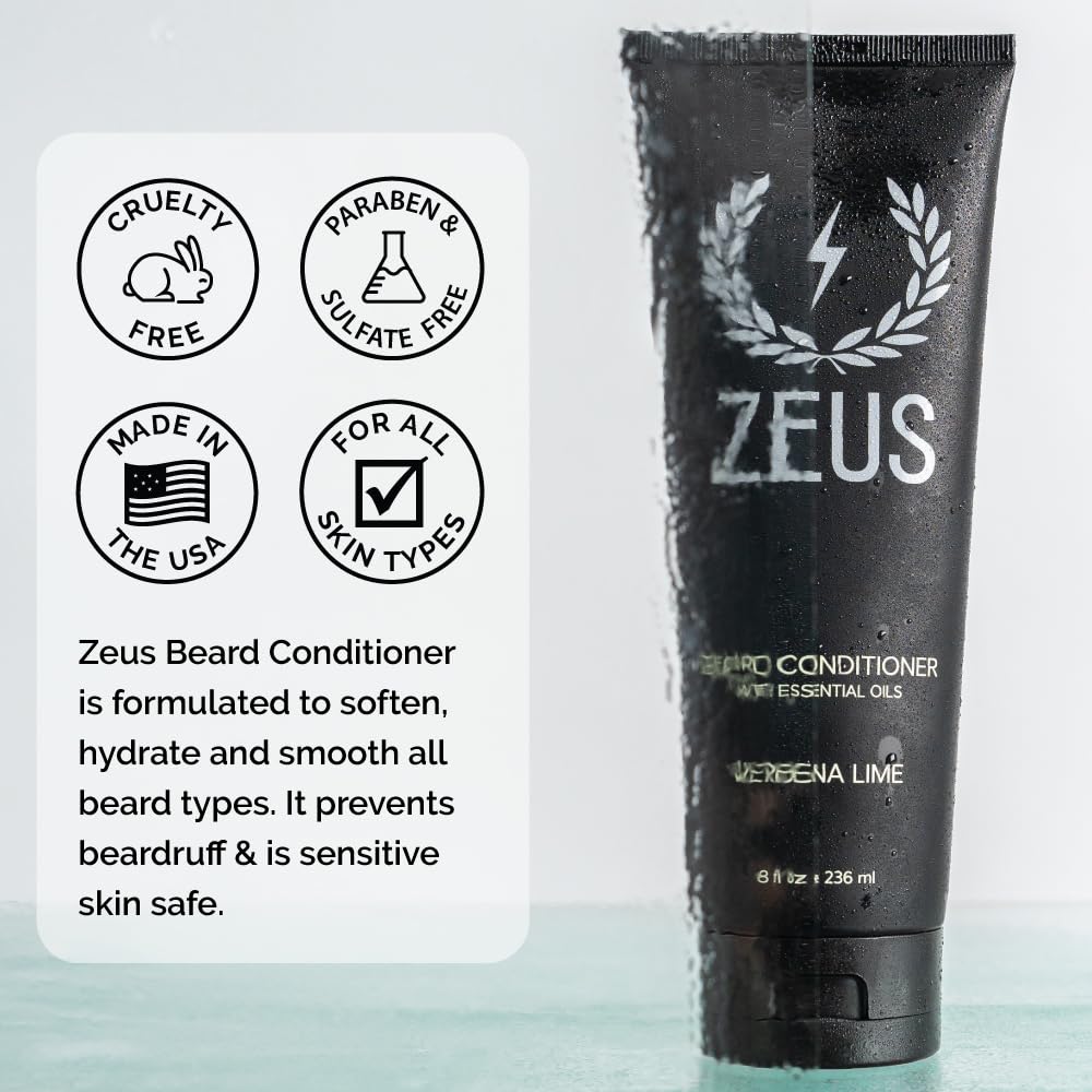 Ingredientes clave como aloe vera y té verde en ZEUS para barba.