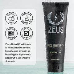 ZEUS Acondicionador de barba: manos aplicando producto