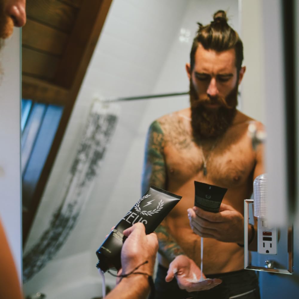 ZEUS Acondicionador de barba: textura cremosa para peinado fácil