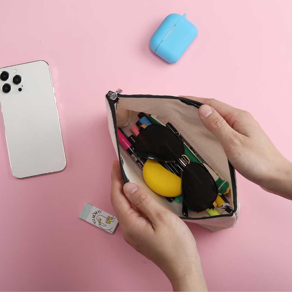 ZHAMEN bolsa de maquillaje, diseño ratón, cremallera metálica para mayor durabilidad.