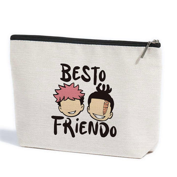 Bolsa de maquillaje ZHAMEN mejor-amigo con diseño anime, regalo perfecto para amigas