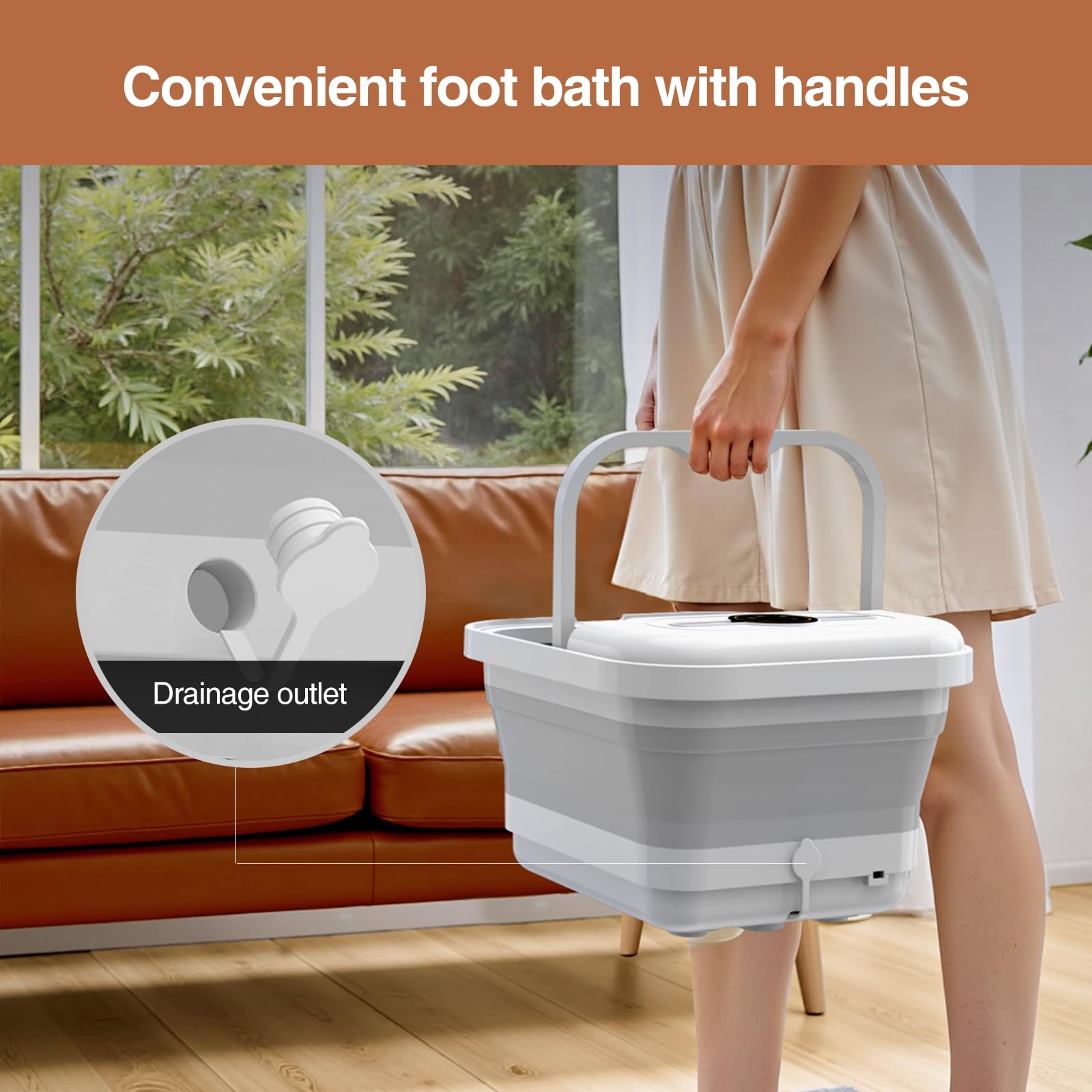 ZhanHao Foot Spa portátil, ideal para viajes y camping.