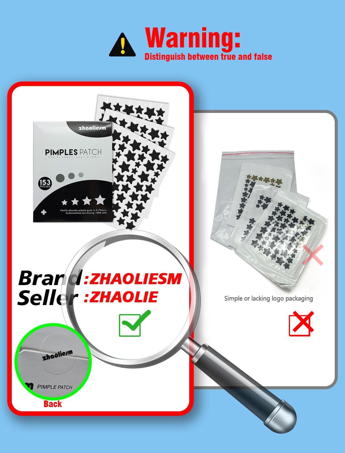 Parche estrella 8mm de ZHAOLIESM para zonas pequeñas y afectadas.