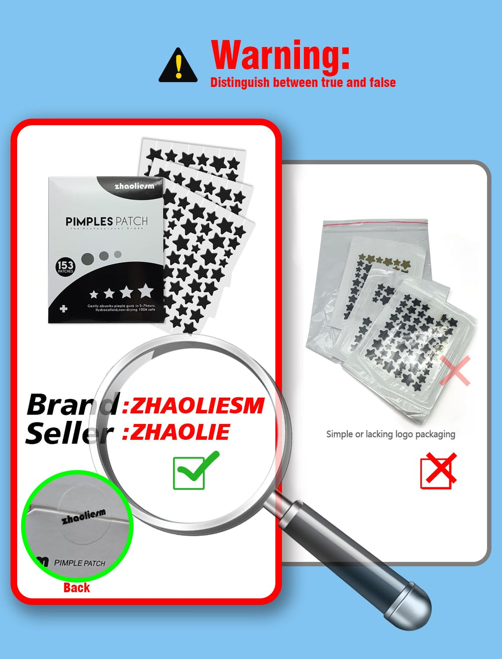 Parche estrella 8mm de ZHAOLIESM para zonas pequeñas y afectadas.