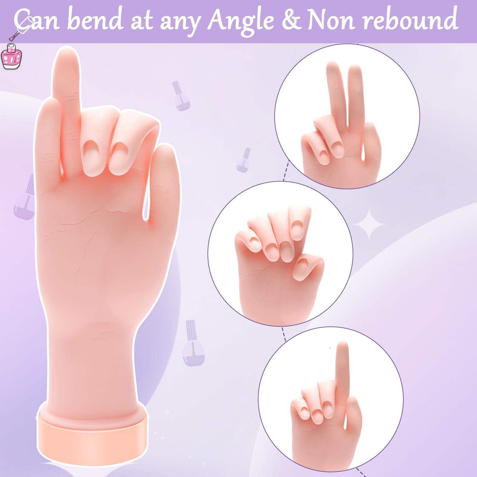 Zhaoyao mano práctica flexible, ángulo ajustable para diseños realistas
