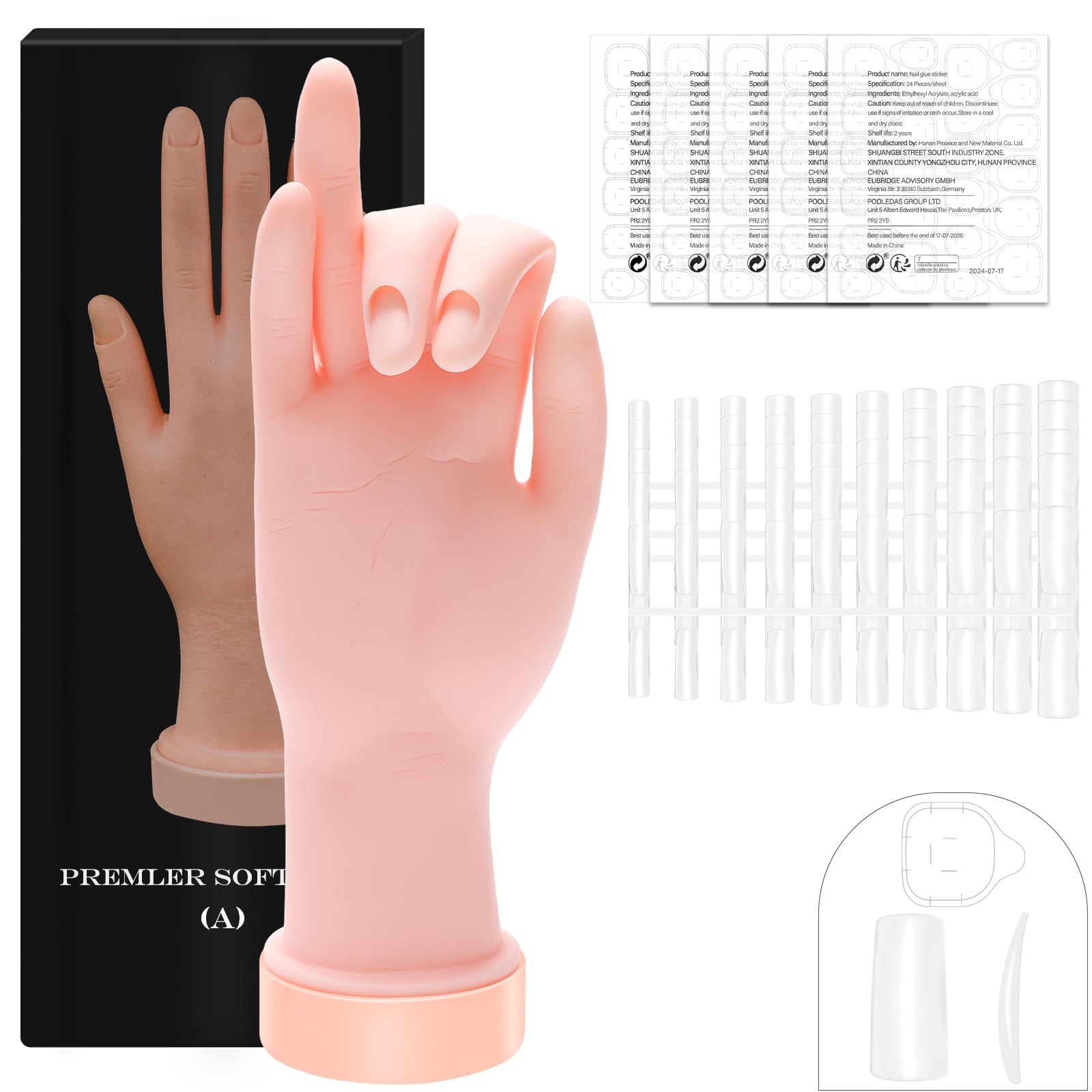 Zhaoyao mano práctica para uñas acrílicas, experiencia realista para practicar detalles