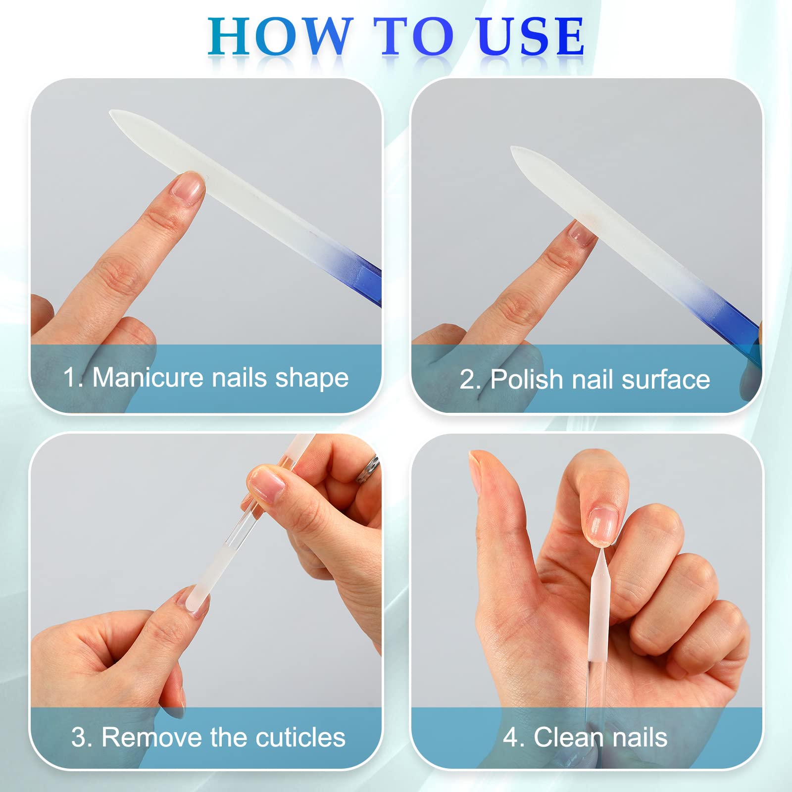 Lima Zhehao de cristal con pulido suave para uñas.