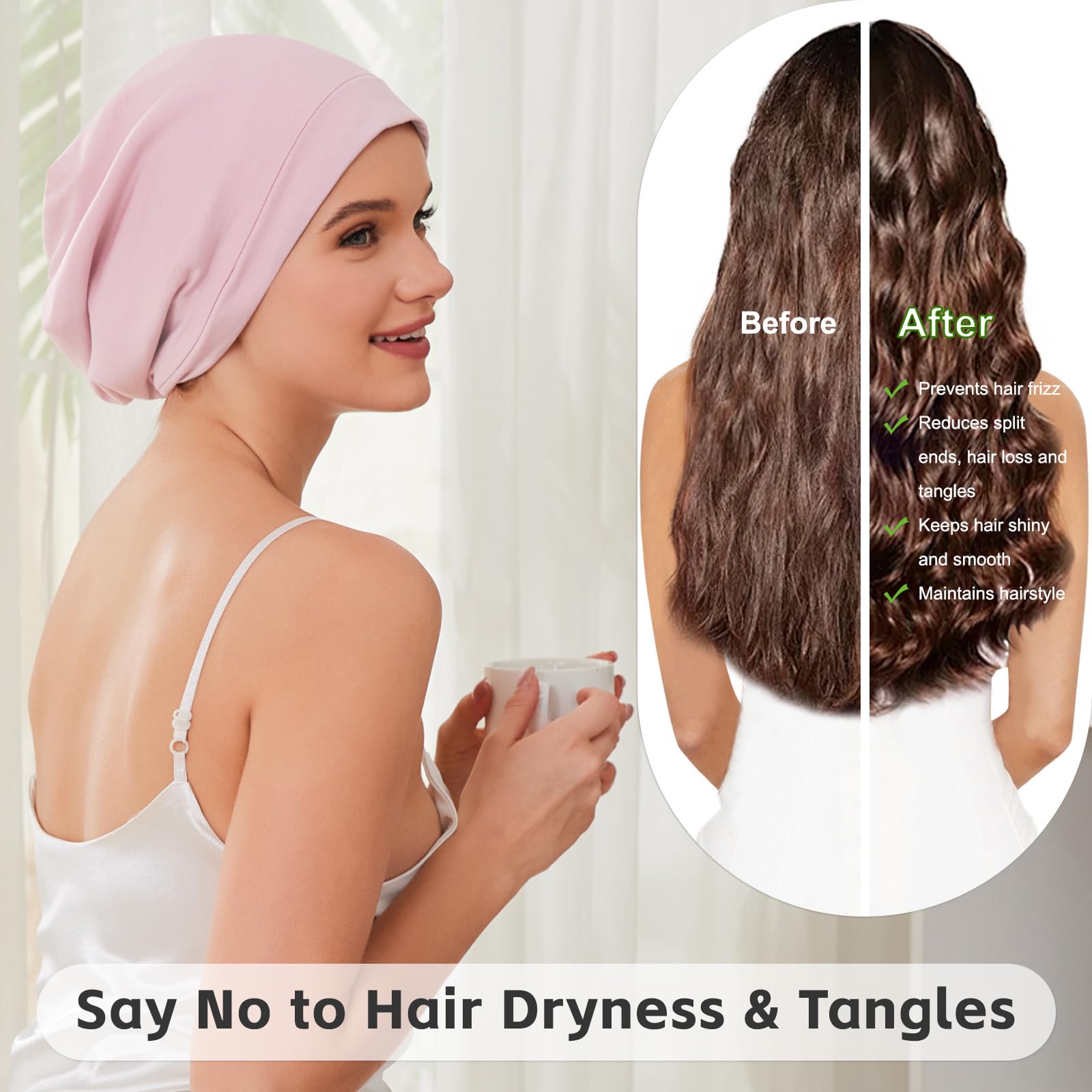Bonete de seda ZHENSILK para dormir, protege el peinado y sirve como accesorio de moda.