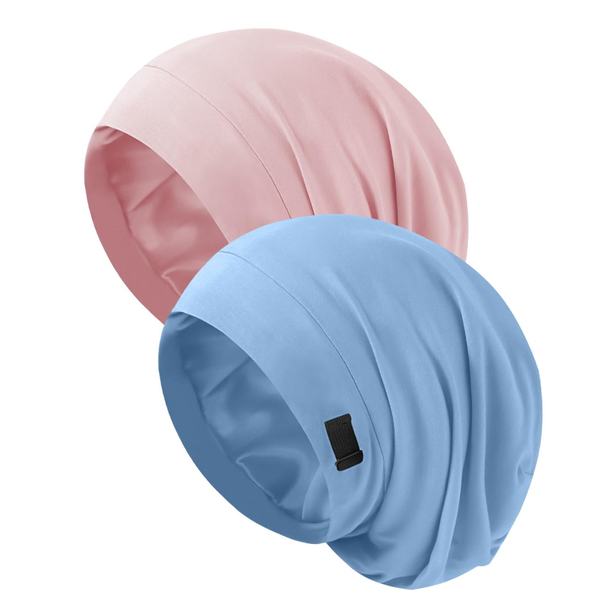 Gorro de seda ZHENSILK para dormir en rosa, protege el cabello y reduce fricción nocturna.