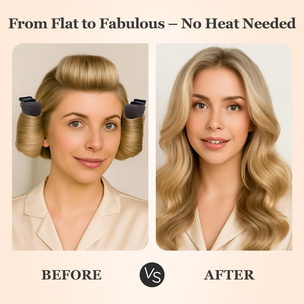 ZHENSILK rizadores sin calor en mano, diseño flexible para diferentes tipos de cabello.