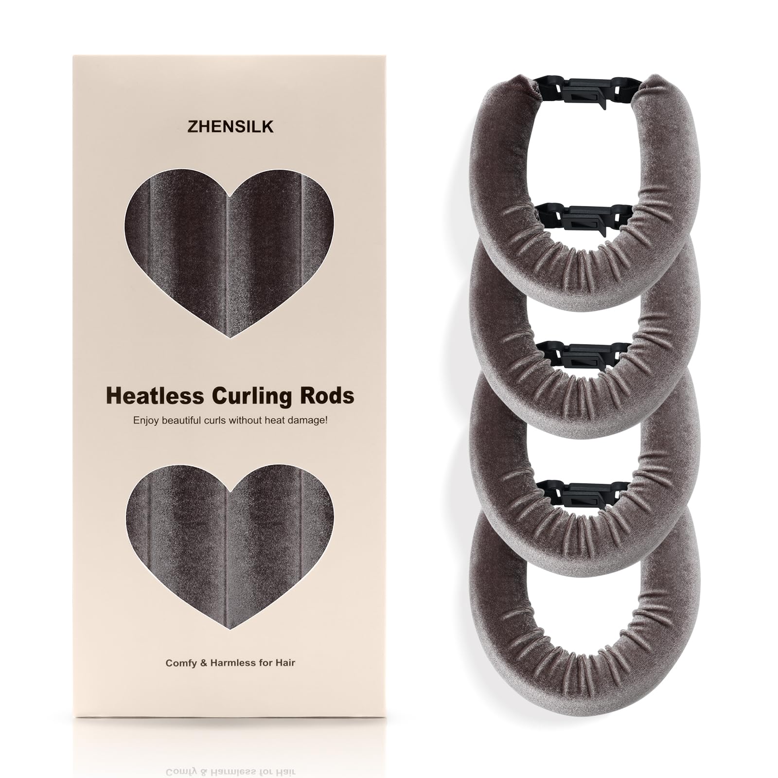 ZHENSILK rizadores sin calor en empaque, ideales para empezar a cuidar el cabello.