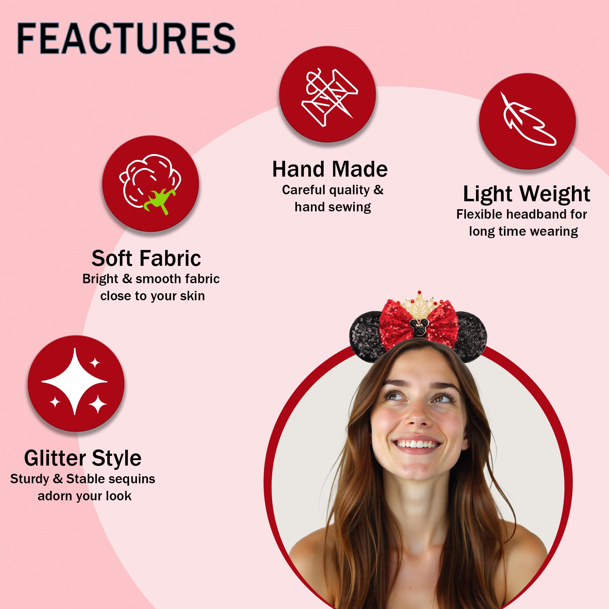 Perfecta para fiestas y disfraces, aporta brillo discreto al look.