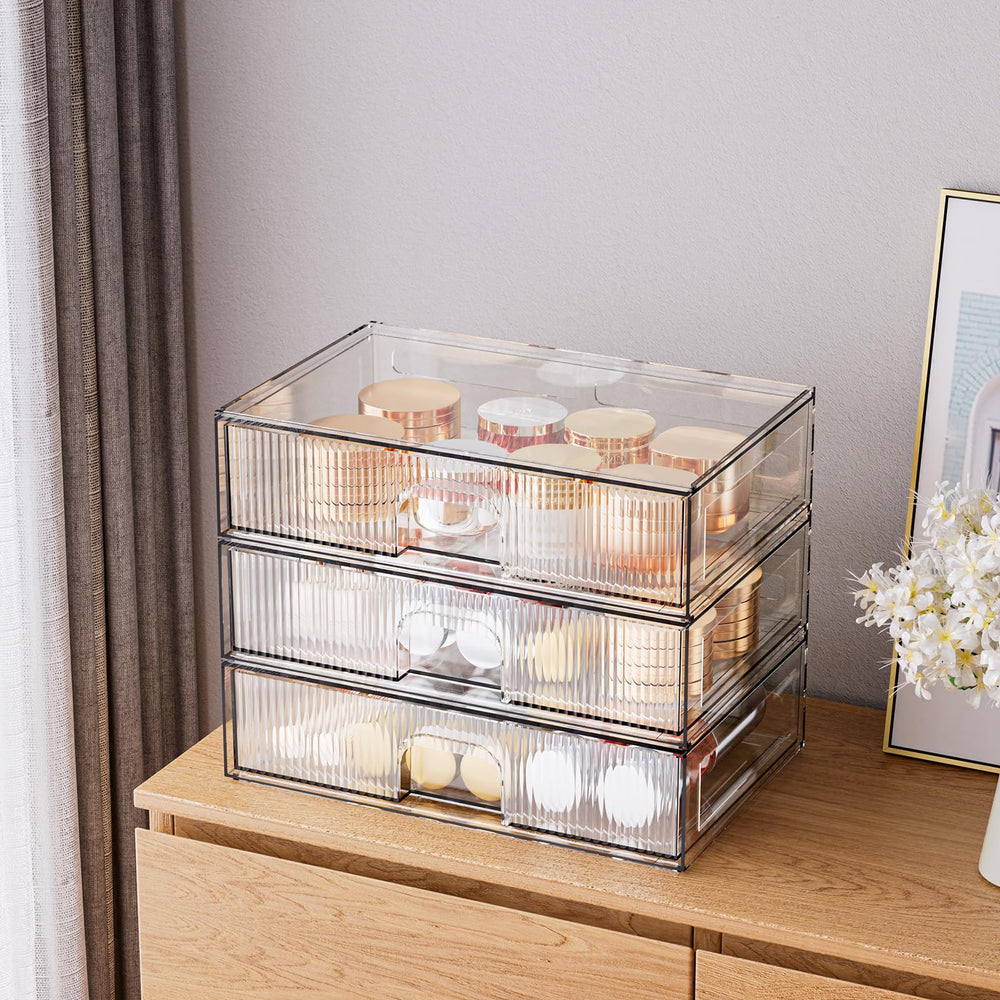 ZHIAI cajas acrílicas transparentes para maquillaje, visión rápida del contenido.