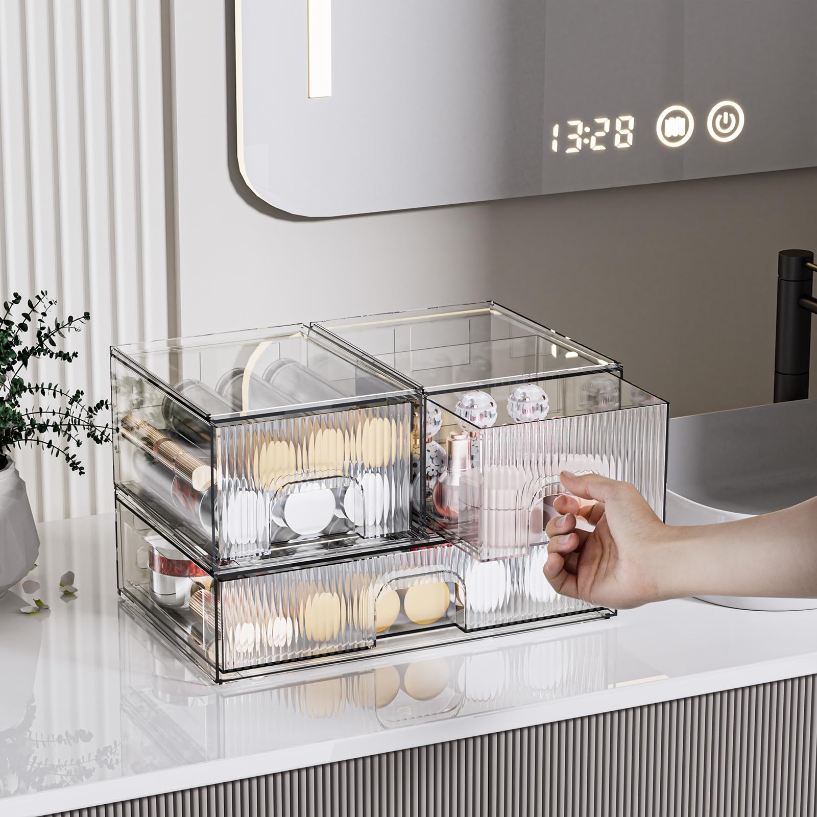 Organizador acrilico ZHIAI para cocina y despensa, almacenamiento práctico.