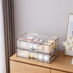 ZHIAI organizador acrílico de dos piezas apilables para maquillaje