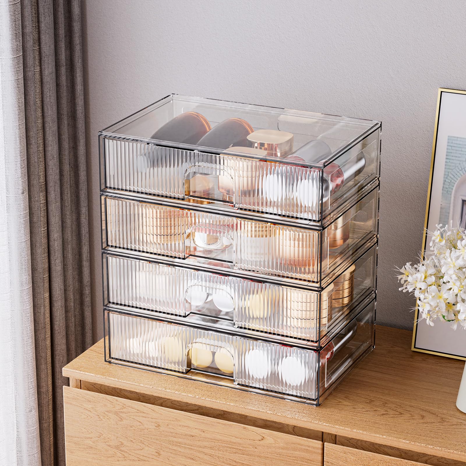 ZHIAI organizador acrilico para bano, ordena productos de higiene personal.