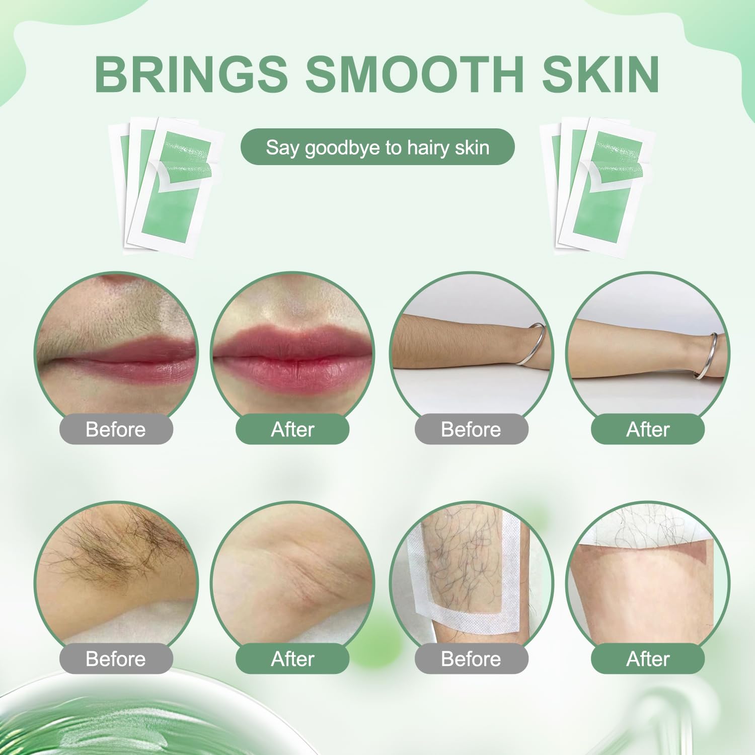 ZHIWEIZHANG tiras cera rostro 24 para depilar suavemente zonas delicadas.