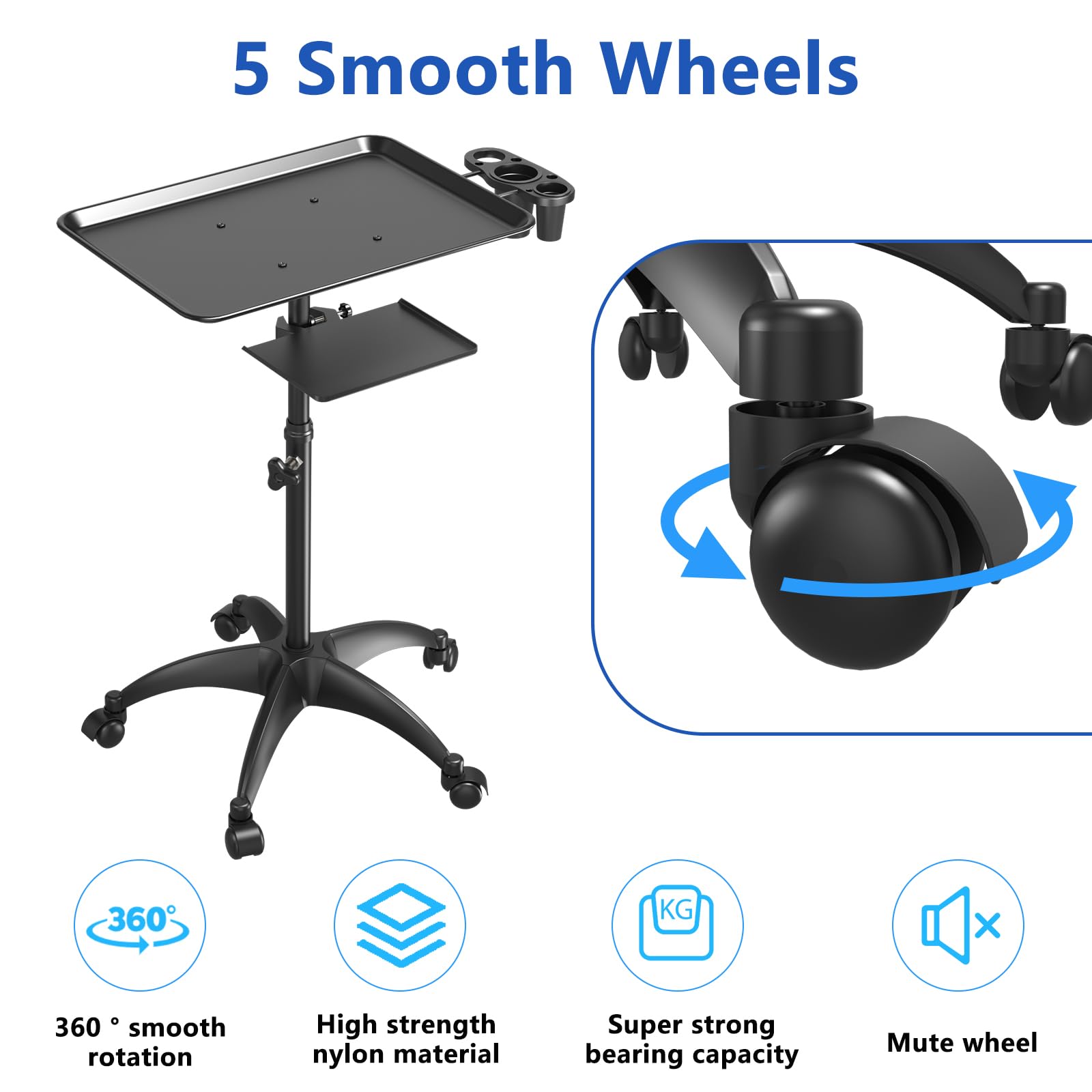 ZHOOGE carrito altura ajustable con mecanismo de rosca