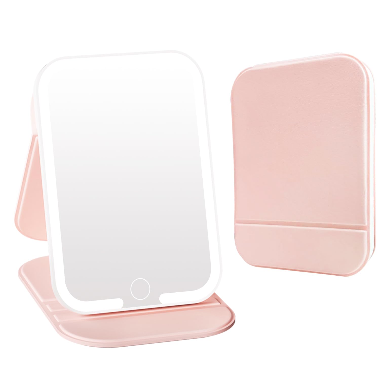 ZHUOTHAN Espejo con luz LED para retoques de maquillaje durante el viaje.