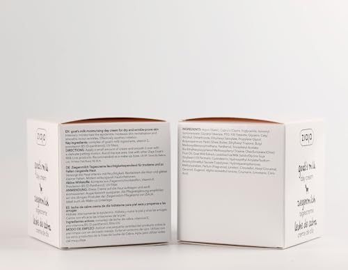 Ziaja Leche de Cabra Crema de Día, textura cremosa, hidratación prolongada para la piel.
