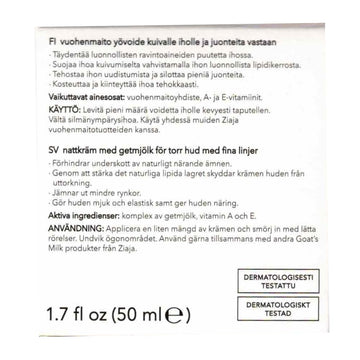 Ziaja Leche de Cabra Crema Noche envase de 50 ml ideal para rutina diaria
