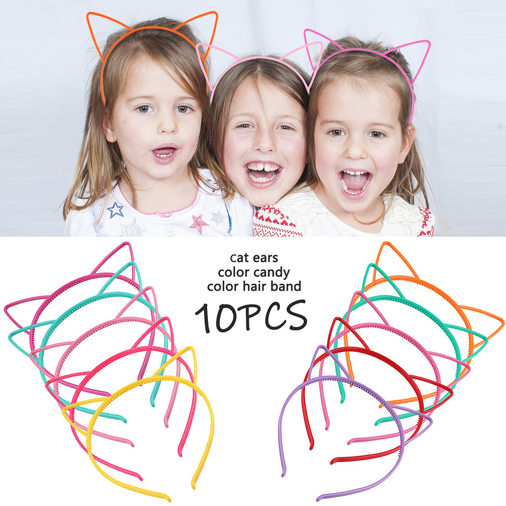 Diadema Zifengcer con orejas de gatito multicolor, sujeción suave para uso diario.